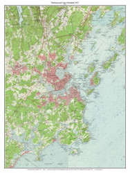 Portland and Cape Elizabeth 1957 - Custom USGS Old Topo Map - Maine