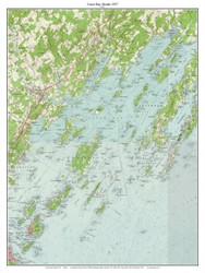 Casco Bay Islands 1957 - Custom USGS Old Topo Map - Maine