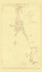 Part of Contra Costa 1853 - Old Map Nautical Chart PC Harbors - San Francisco Bay Topo Charts 399 - California