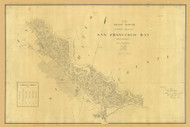San Mateo & Redwood City 1857 - Old Map Nautical Chart PC Harbors - San Francisco Bay Topo Charts 665 - California