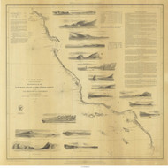 San Francisco to San Diego 1852 Pacific Coast Nautical Sailing Chart 601