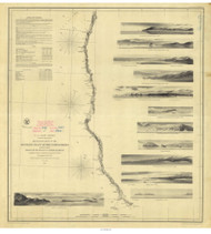 San Francisco to Umpquah River 1854 Pacific Coast Nautical Sailing Chart 602