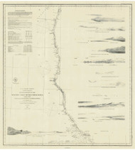San Francisco to Umpquah River 1869 Pacific Coast Nautical Sailing Chart 602