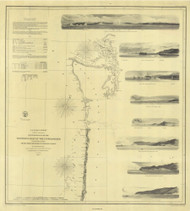 Umpquah River to the Boundary 1864 Pacific Coast Nautical Sailing Chart 603