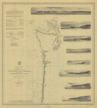 Umpquah River to the Boundary 1878 Pacific Coast Nautical Sailing Chart 603