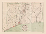 Connecticut 1903 Street Railways - Old State Map Reprint