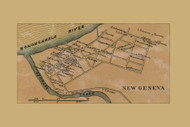 New Geneva Village, Pennsylvania 1858 Old Town Map Custom Print - Fayette Co.