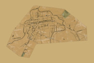 Uniontown Village, Pennsylvania 1858 Old Town Map Custom Print - Fayette Co.