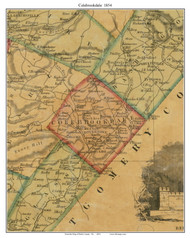 Colebrookdale Township, Pennsylvania 1854 Old Town Map Custom Print - Berks Co.