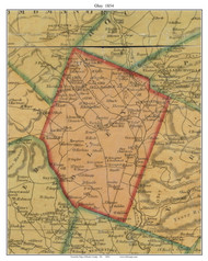 Oley Township, Pennsylvania 1854 Old Town Map Custom Print - Berks Co.