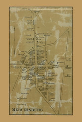 Mercersburg Village, Montgomery Township, Pennsylvania 1858 Old Town Map Custom Print - Franklin Co.
