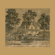 Rev. Emerson Residence, Pennsylvania 1858 Old Town Map Custom Print - Franklin Co.