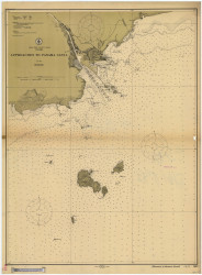 Approaches to Panama Canal 1913 Panama Canal Nautical Chart Reprint 952