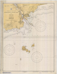 Approaches to Panama Canal 1934 B Panama Canal Nautical Chart Reprint 952