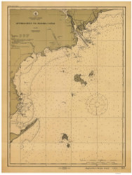 Approaches to Panama Canal 1913 Panama Canal Nautical Chart Reprint 953
