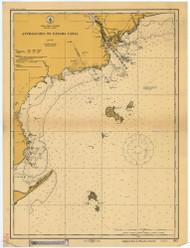 Approaches to Panama Canal 1915 Panama Canal Nautical Chart Reprint 953