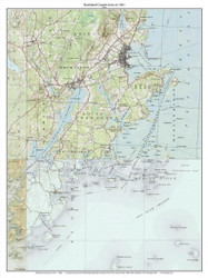 Rockland Coast 1941 - Custom USGS Old Topo Map - Maine
