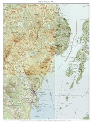 Camden Seacoast 1941 - Custom USGS Old Topo Map - Maine