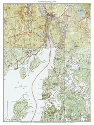 Castine Coast 1943 - Custom USGS Old Topo Map - Maine