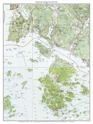 Brooksville and Deer Isle 1942-1944 - Custom USGS Old Topo Map - Maine