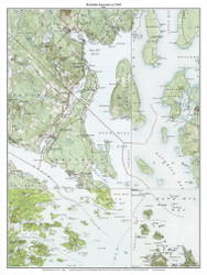 Brooklin Seacoast 1944 - Custom USGS Old Topo Map - Maine