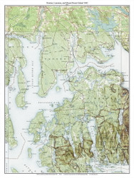 Trenton, Lamoine, and Mount Desert Island 1942 - Custom USGS Old Topo Map - Maine