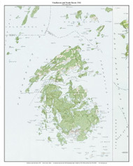Vinalhaven and North Haven 1941 - Custom USGS Old Topo Map - Maine