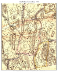 Deerfield, Massachusetts 1832 Old Town Map Custom Print - Franklin Co.