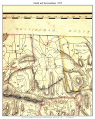 Heath, Massachusetts 1832 Old Town Map Custom Print - Franklin Co.