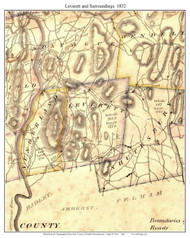 Leverett, Massachusetts 1832 Old Town Map Custom Print - Franklin Co.