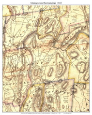 Montague, Massachusetts 1832 Old Town Map Custom Print - Franklin Co.