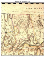 Northfield, Massachusetts 1832 Old Town Map Custom Print - Franklin Co.