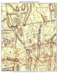 Shelburne, Massachusetts 1832 Old Town Map Custom Print - Franklin Co.