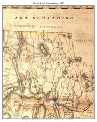 Warwick, Massachusetts 1832 Old Town Map Custom Print - Franklin Co.