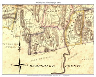 Whately, Massachusetts 1832 Old Town Map Custom Print - Franklin Co.