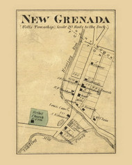 New Grenada Village, Wells Township, Pennsylvania 1873 Old Town Map Custom Print - Fulton Co.