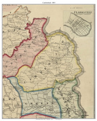 Cumberland Township, Pennsylvania 1865 Old Town Map Custom Print - Greene Co.
