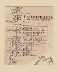 Carmichaels Village, Cumberland Township, Pennsylvania 1865 Old Town Map Custom Print - Greene Co.