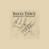Davistown Village, Dunkard Township, Pennsylvania 1865 Old Town Map Custom Print - Greene Co.