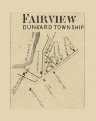 Fairview Village, Dunkard Township, Pennsylvania 1865 Old Town Map Custom Print - Greene Co.
