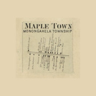 Mapletown Village, Monongahela Township, Pennsylvania 1865 Old Town Map Custom Print - Greene Co.