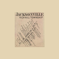 Jacksonville, Richhill Township, Pennsylvania 1865 Old Town Map Custom Print - Greene Co.