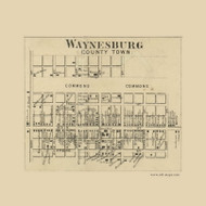 Waynesburg Borough Township, Pennsylvania 1865 Old Town Map Custom Print - Greene Co.