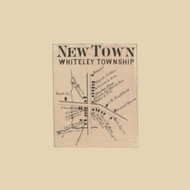 New Town Village, Whiteley Township, Pennsylvania 1865 Old Town Map Custom Print - Greene Co.