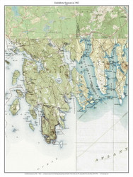 Gouldsboro 1942 - Custom USGS Old Topo Map - Maine