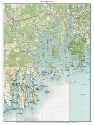 Pleasant Bay 1942 - Custom USGS Old Topo Map - Maine