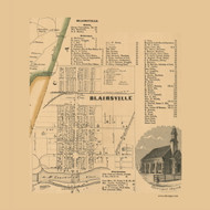 Blairsville, Burrell Township, Pennsylvania 1856 Old Town Map Custom Print - Indiana Co.