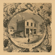 Shryocks Store, Pennsylvania 1856 Old Town Map Custom Print - Indiana Co.