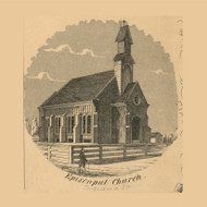 Eipiscopal Church, Pennsylvania 1856 Old Town Map Custom Print - Indiana Co.