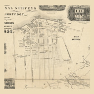 Keyport Village  Raritan, New Jersey 1851 Old Town Map Custom Print - Monmouth Co.